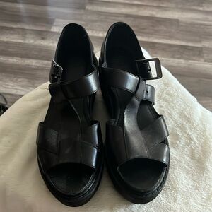 Dr.Martens Sandals/Adaya/Platform Leather Sandals/Us6/Black/Leather. No box.